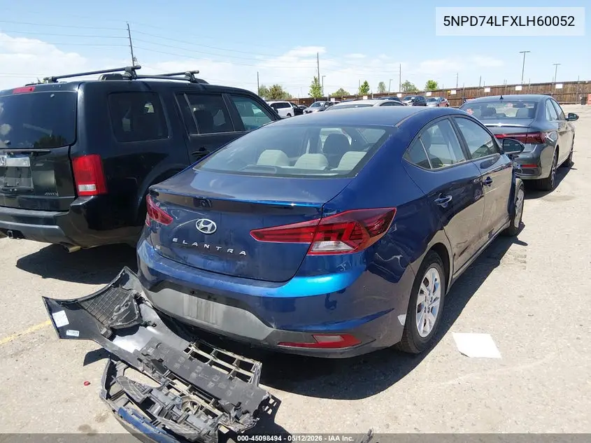 5NPD74LFXLH600522 2020 Hyundai Elantra Se