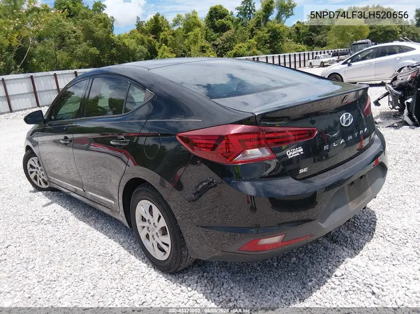 2020 Hyundai Elantra Se VIN: 5NPD74LF3LH520656 Lot: 45323002