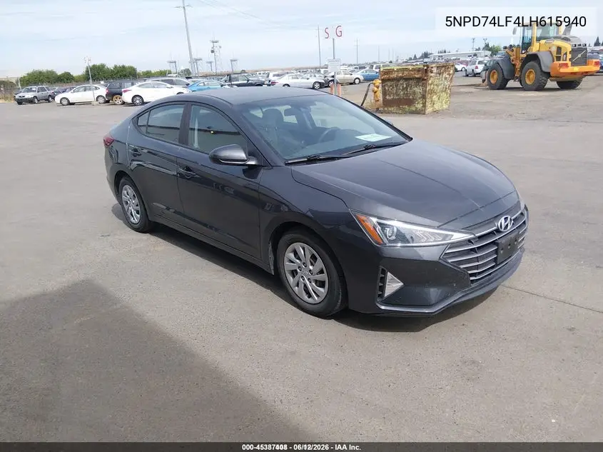 2020 Hyundai Elantra Se VIN: 5NPD74LF4LH615940 Lot: 45387408