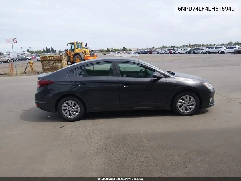2020 Hyundai Elantra Se VIN: 5NPD74LF4LH615940 Lot: 45387408