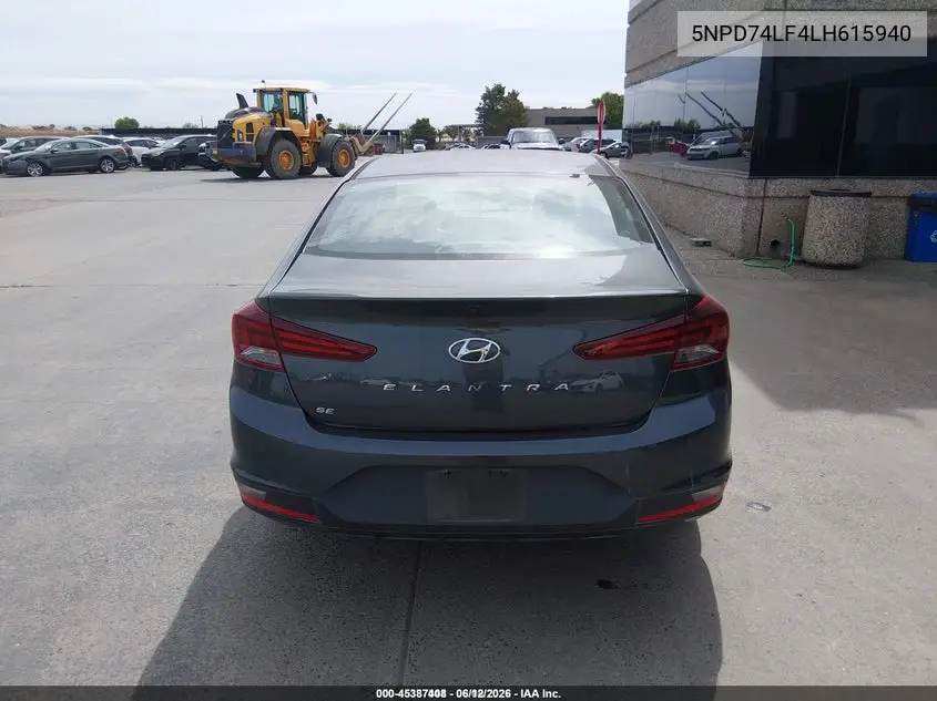 2020 Hyundai Elantra Se VIN: 5NPD74LF4LH615940 Lot: 45387408