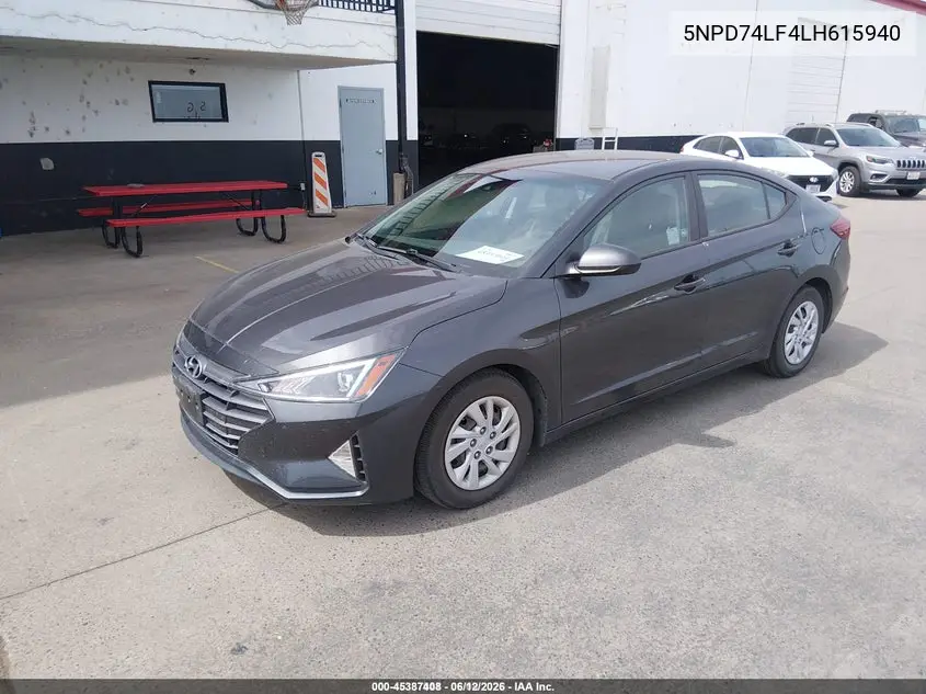2020 Hyundai Elantra Se VIN: 5NPD74LF4LH615940 Lot: 45387408