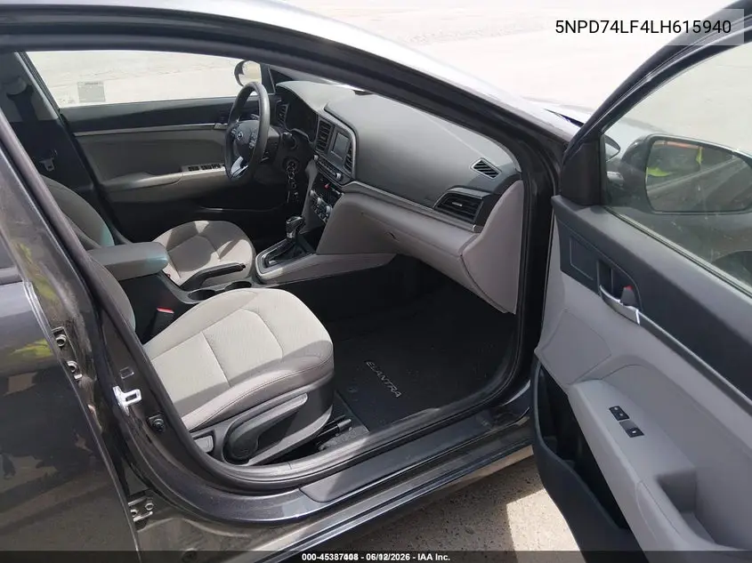 2020 Hyundai Elantra Se VIN: 5NPD74LF4LH615940 Lot: 45387408