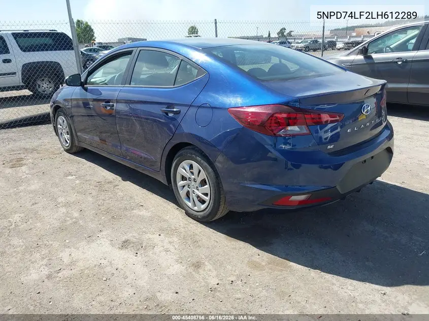 2020 Hyundai Elantra Se VIN: 5NPD74LF2LH612289 Lot: 45408756