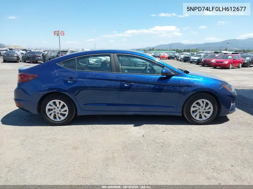 2020 Hyundai Elantra Se VIN: 5NPD74LF0LH612677 Lot: 45408846