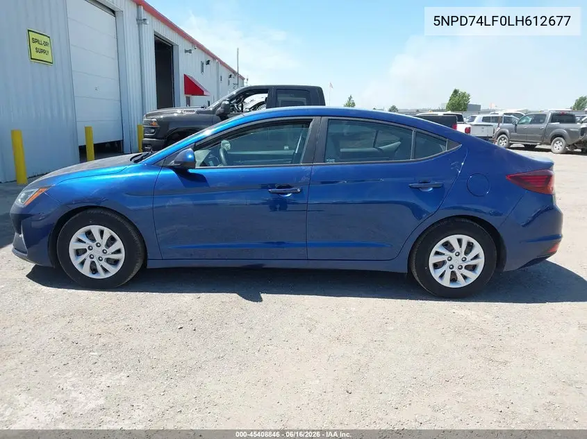 2020 Hyundai Elantra Se VIN: 5NPD74LF0LH612677 Lot: 45408846