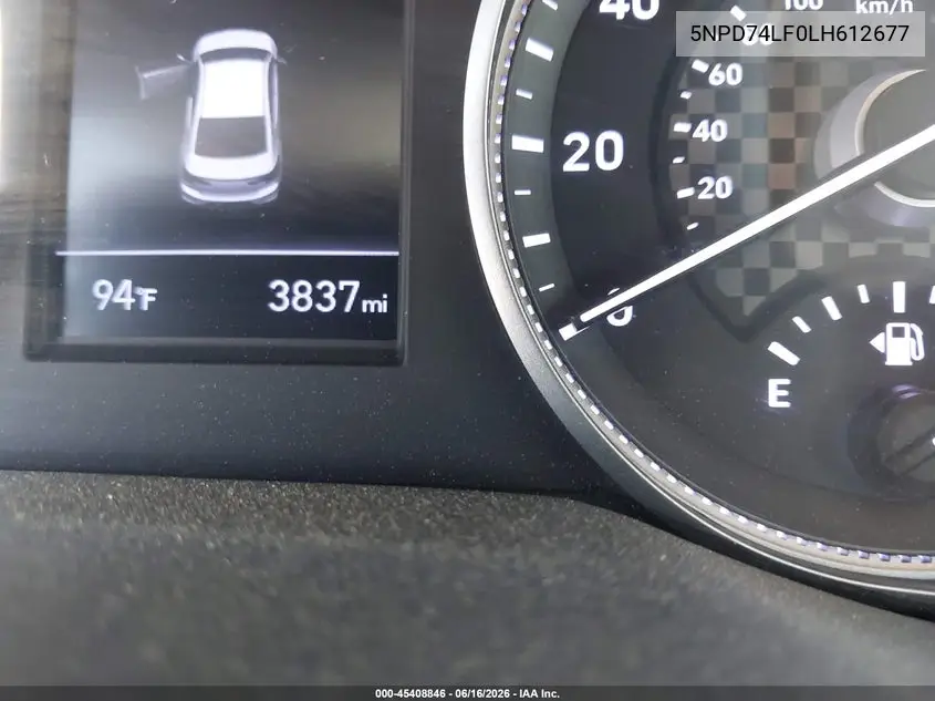 2020 Hyundai Elantra Se VIN: 5NPD74LF0LH612677 Lot: 45408846