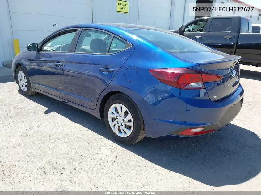 2020 Hyundai Elantra Se VIN: 5NPD74LF0LH612677 Lot: 45408846