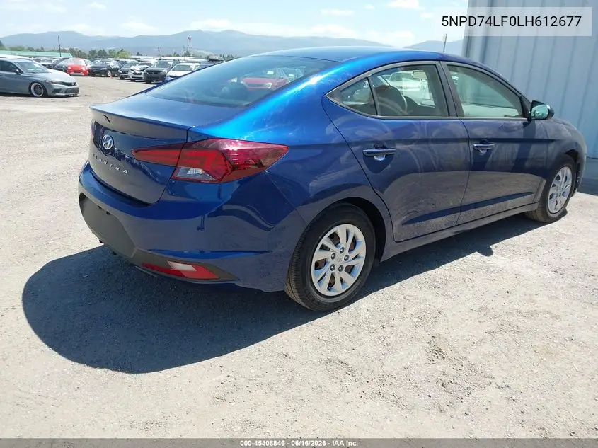 2020 Hyundai Elantra Se VIN: 5NPD74LF0LH612677 Lot: 45408846