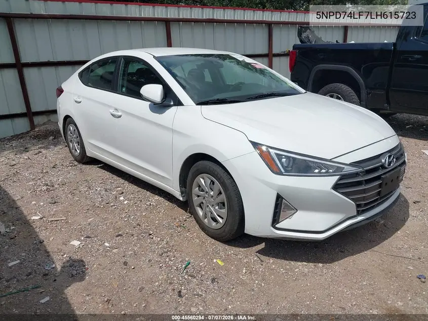 2020 Hyundai Elantra Se VIN: 5NPD74LF7LH615723 Lot: 45560294