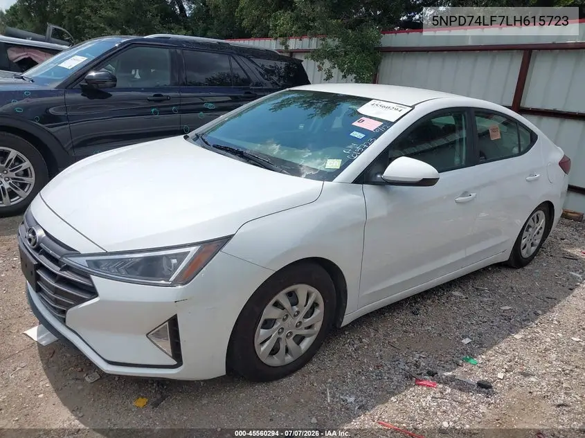2020 Hyundai Elantra Se VIN: 5NPD74LF7LH615723 Lot: 45560294