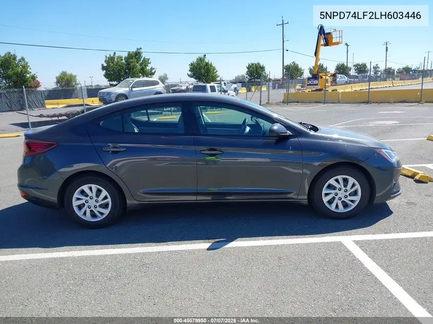 2020 Hyundai Elantra Se VIN: 5NPD74LF2LH603446 Lot: 45579950