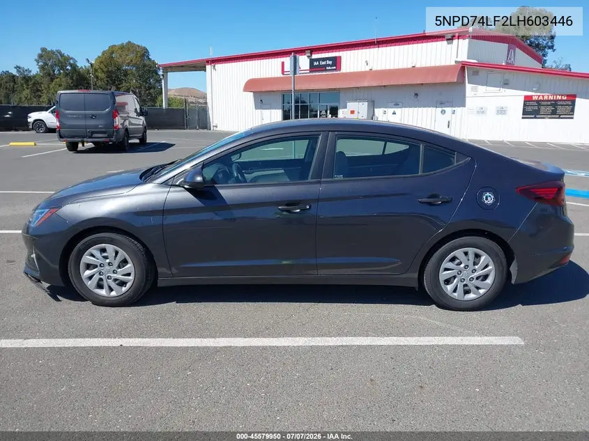 2020 Hyundai Elantra Se VIN: 5NPD74LF2LH603446 Lot: 45579950