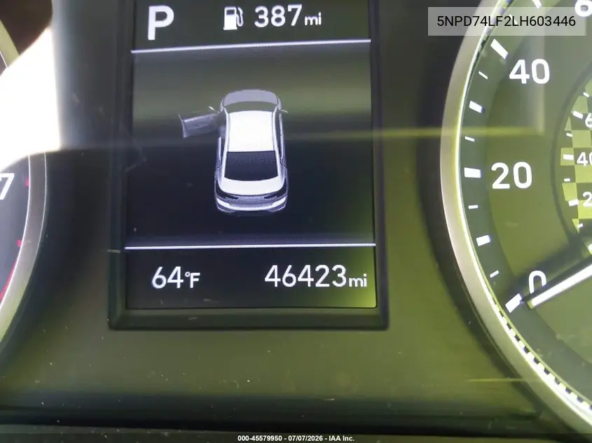2020 Hyundai Elantra Se VIN: 5NPD74LF2LH603446 Lot: 45579950