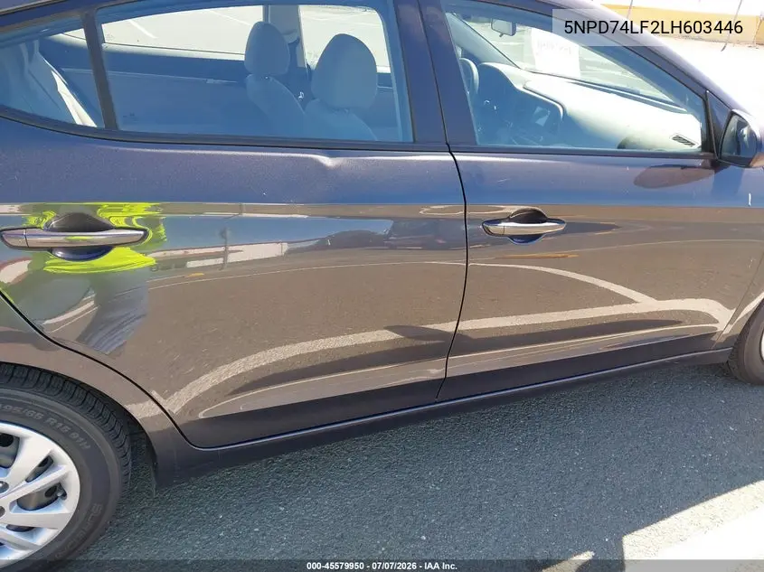 2020 Hyundai Elantra Se VIN: 5NPD74LF2LH603446 Lot: 45579950