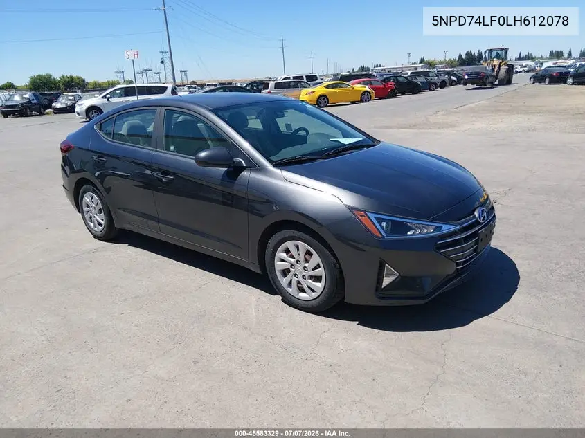 2020 Hyundai Elantra Se VIN: 5NPD74LF0LH612078 Lot: 45583329