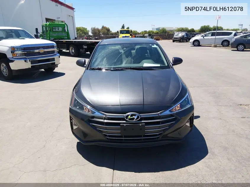 2020 Hyundai Elantra Se VIN: 5NPD74LF0LH612078 Lot: 45583329