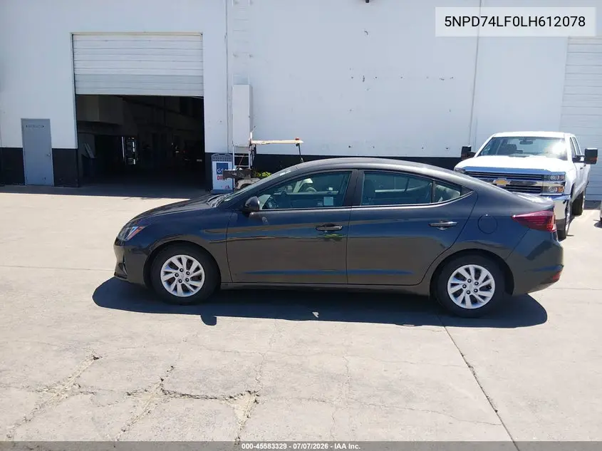 2020 Hyundai Elantra Se VIN: 5NPD74LF0LH612078 Lot: 45583329