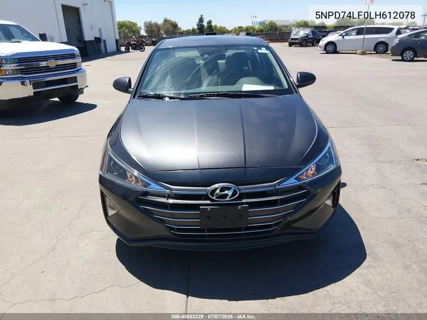 2020 Hyundai Elantra Se VIN: 5NPD74LF0LH612078 Lot: 45583329