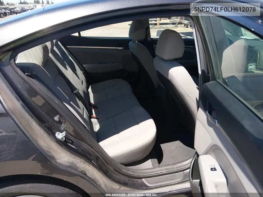 2020 Hyundai Elantra Se VIN: 5NPD74LF0LH612078 Lot: 45583329