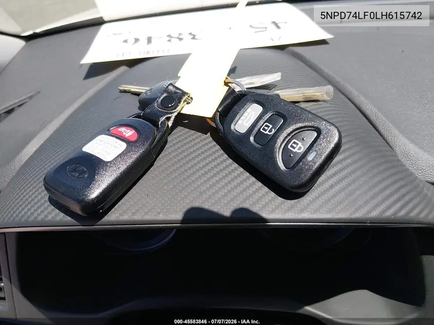 2020 Hyundai Elantra Se VIN: 5NPD74LF0LH615742 Lot: 45583846