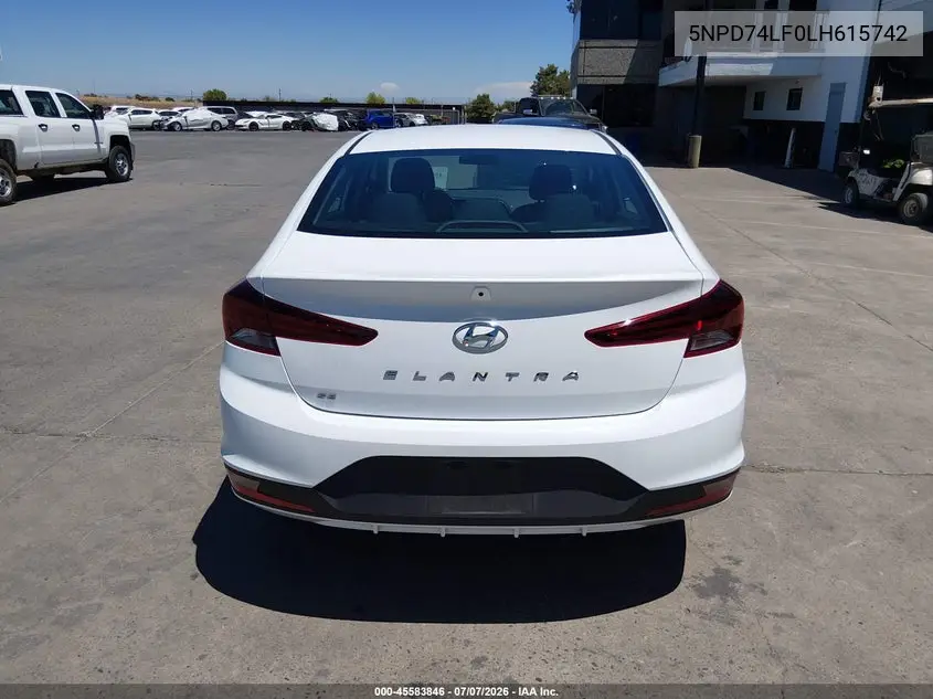 2020 Hyundai Elantra Se VIN: 5NPD74LF0LH615742 Lot: 45583846