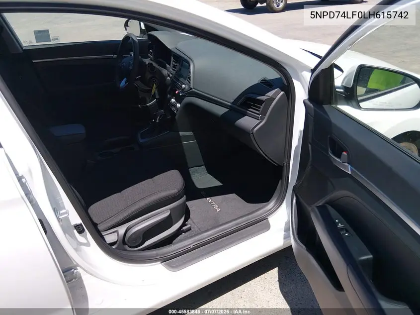 2020 Hyundai Elantra Se VIN: 5NPD74LF0LH615742 Lot: 45583846