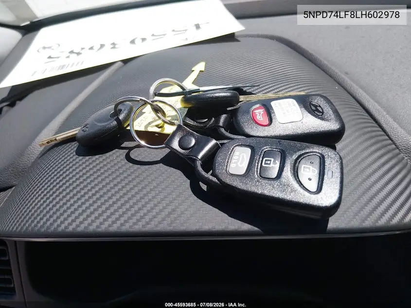 2020 Hyundai Elantra Se VIN: 5NPD74LF8LH602978 Lot: 45593685
