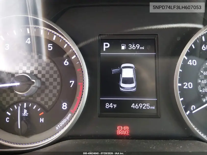 2020 Hyundai Elantra Se VIN: 5NPD74LF3LH607053 Lot: 45624840