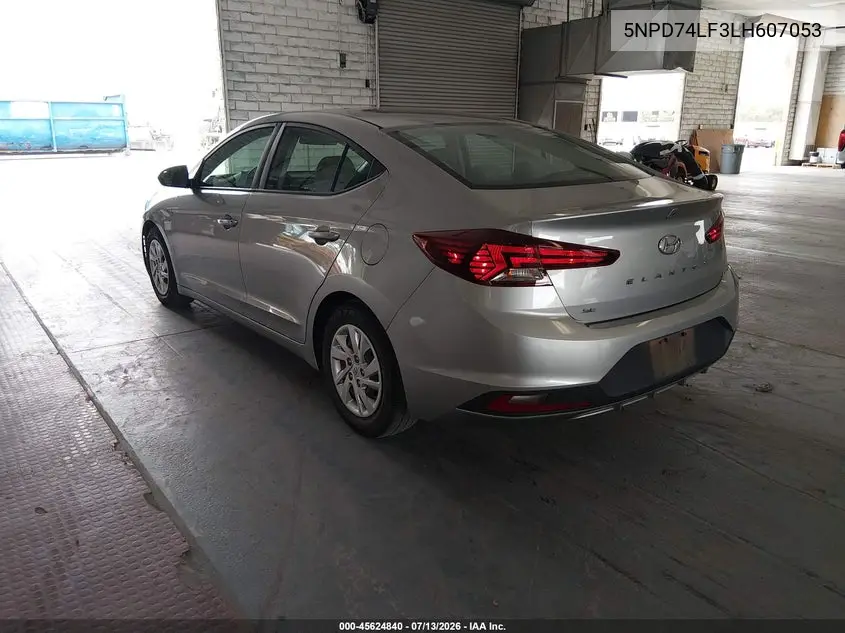 2020 Hyundai Elantra Se VIN: 5NPD74LF3LH607053 Lot: 45624840