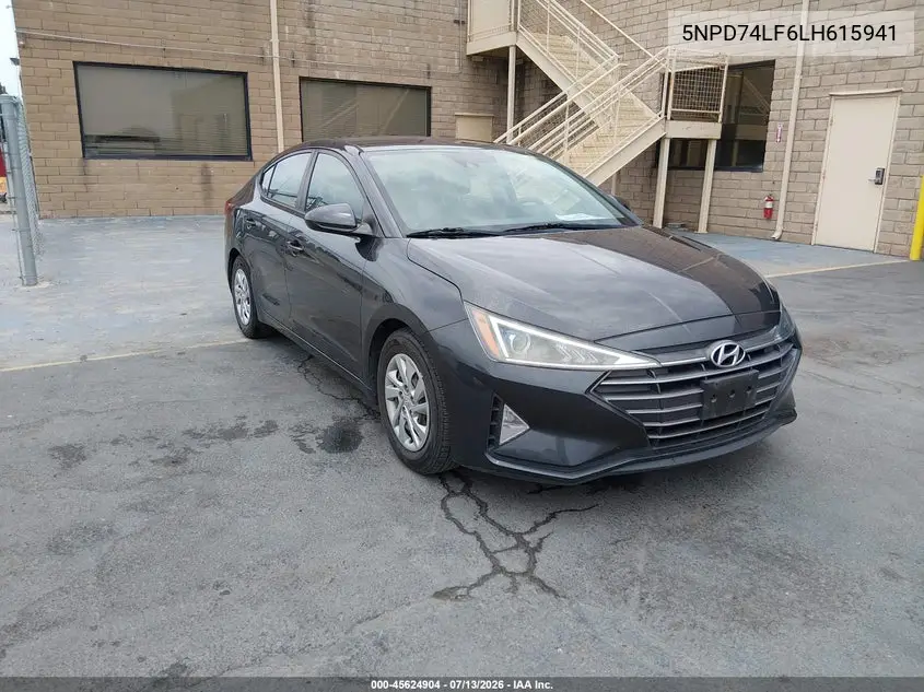 2020 Hyundai Elantra Se VIN: 5NPD74LF6LH615941 Lot: 45624904