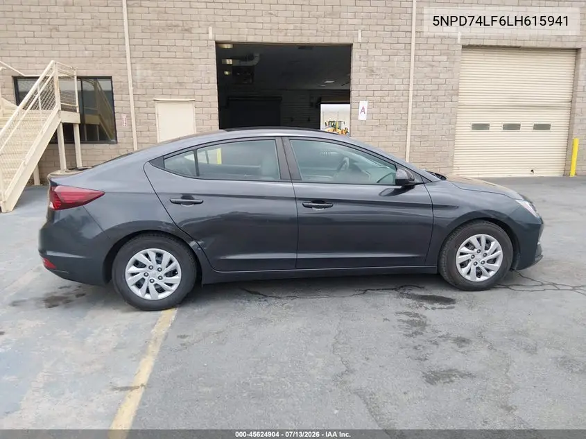 2020 Hyundai Elantra Se VIN: 5NPD74LF6LH615941 Lot: 45624904