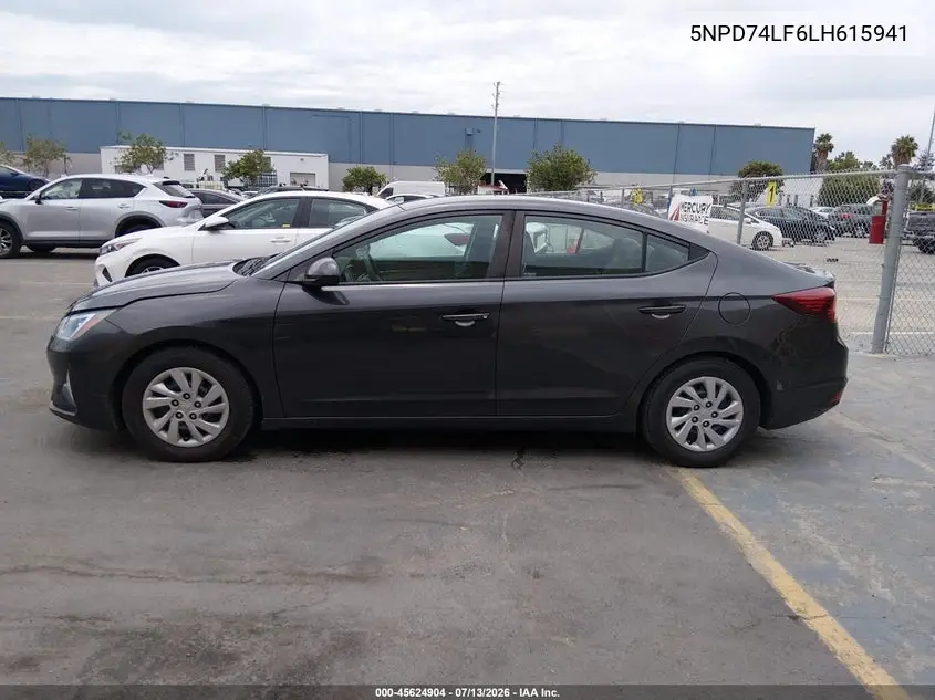 2020 Hyundai Elantra Se VIN: 5NPD74LF6LH615941 Lot: 45624904