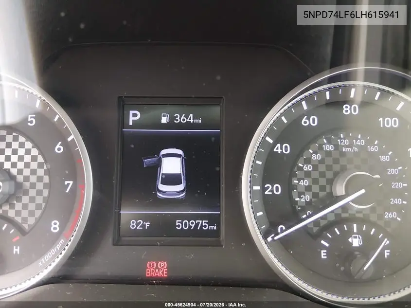 2020 Hyundai Elantra Se VIN: 5NPD74LF6LH615941 Lot: 45624904