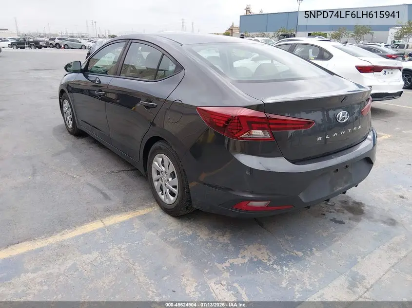 2020 Hyundai Elantra Se VIN: 5NPD74LF6LH615941 Lot: 45624904
