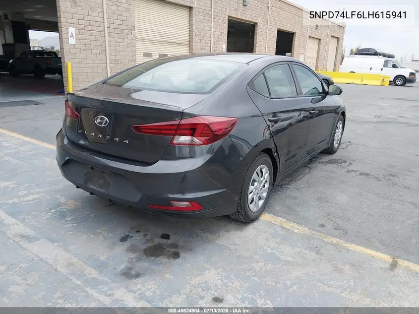 2020 Hyundai Elantra Se VIN: 5NPD74LF6LH615941 Lot: 45624904
