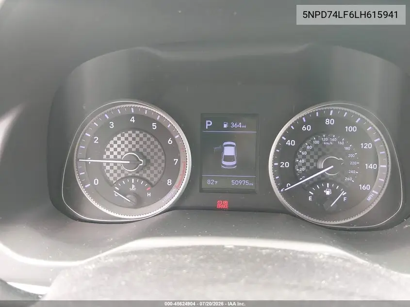 2020 Hyundai Elantra Se VIN: 5NPD74LF6LH615941 Lot: 45624904