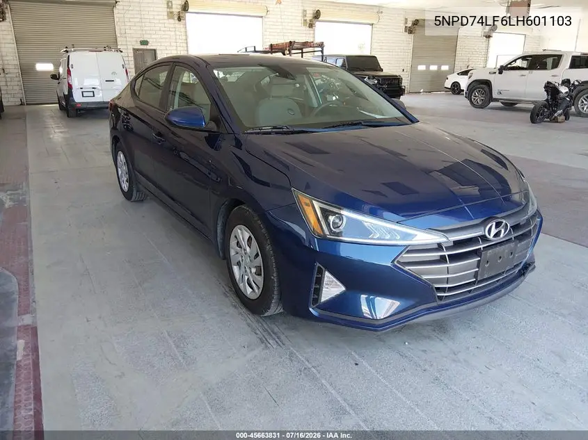 2020 Hyundai Elantra Se VIN: 5NPD74LF6LH601103 Lot: 45663831