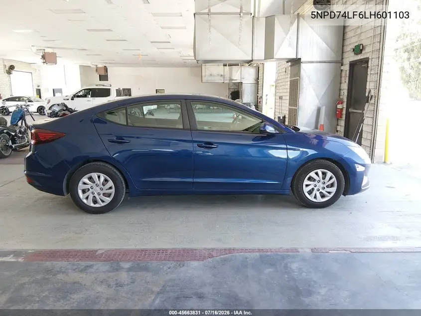 2020 Hyundai Elantra Se VIN: 5NPD74LF6LH601103 Lot: 45663831