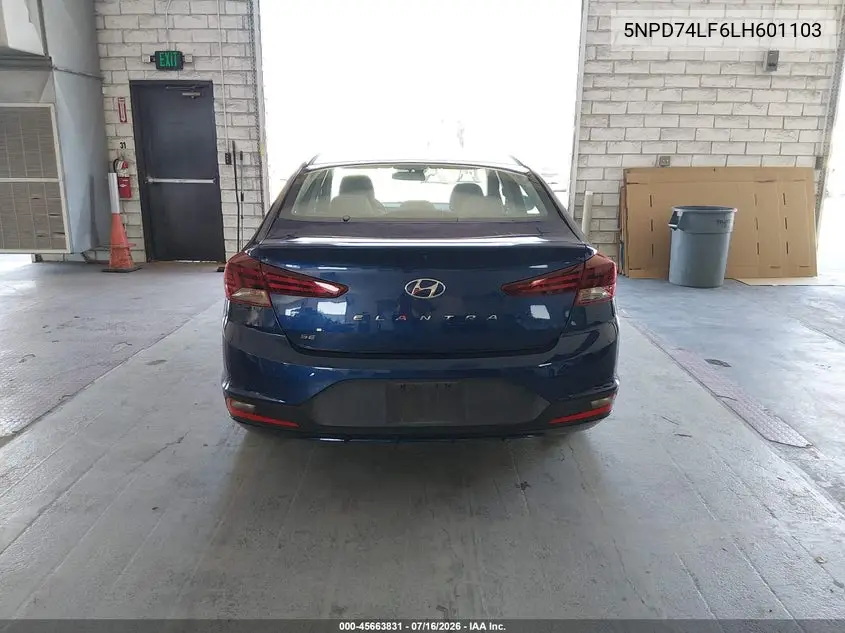 2020 Hyundai Elantra Se VIN: 5NPD74LF6LH601103 Lot: 45663831