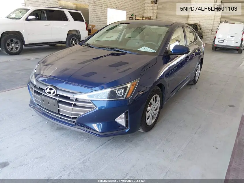 2020 Hyundai Elantra Se VIN: 5NPD74LF6LH601103 Lot: 45663831