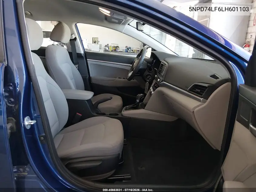 2020 Hyundai Elantra Se VIN: 5NPD74LF6LH601103 Lot: 45663831