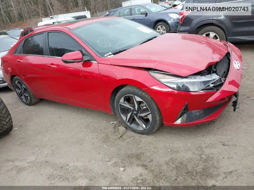 5NPLN4AG9MH020743 2021 Hyundai Elantra Sel