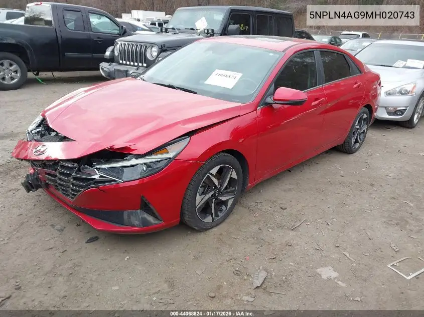 5NPLN4AG9MH020743 2021 Hyundai Elantra Sel