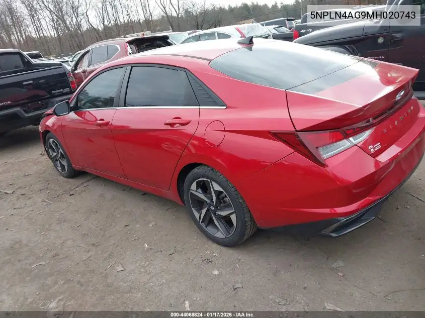 5NPLN4AG9MH020743 2021 Hyundai Elantra Sel