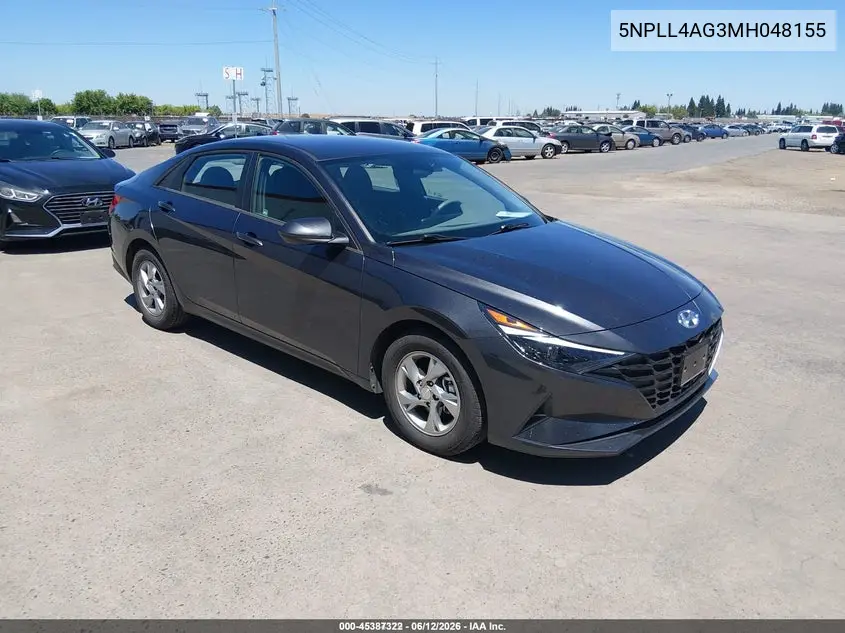 2021 Hyundai Elantra Se VIN: 5NPLL4AG3MH048155 Lot: 45387322