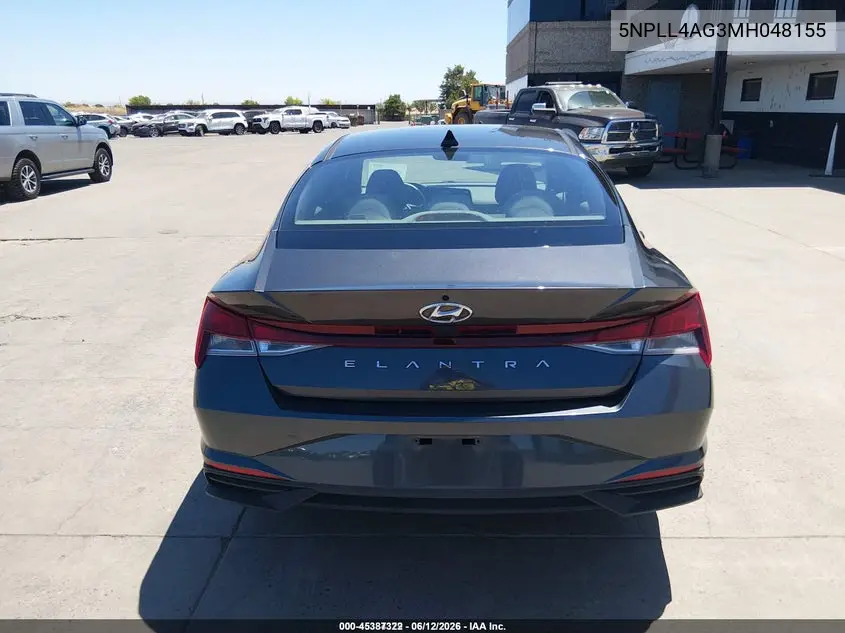 2021 Hyundai Elantra Se VIN: 5NPLL4AG3MH048155 Lot: 45387322