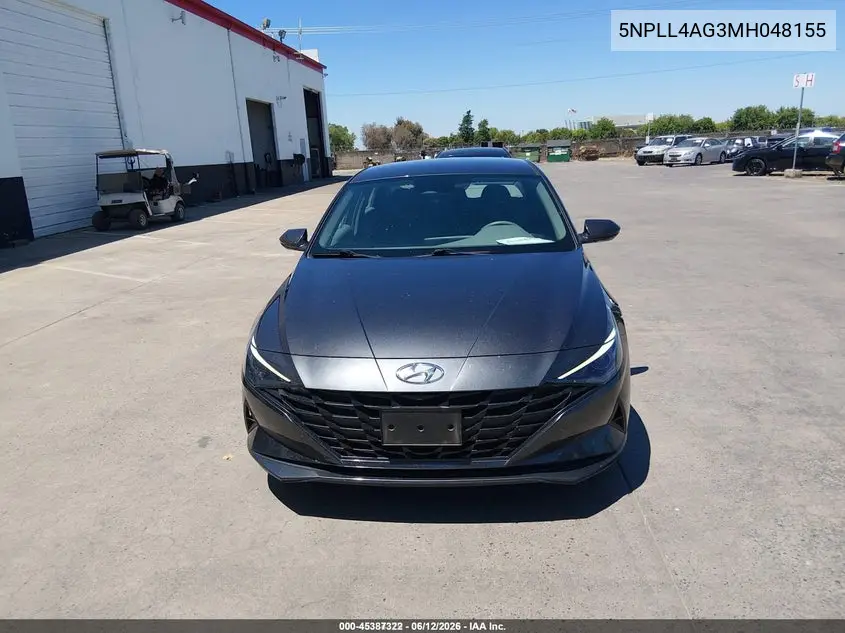 2021 Hyundai Elantra Se VIN: 5NPLL4AG3MH048155 Lot: 45387322