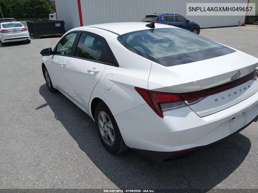 2021 Hyundai Elantra Se VIN: 5NPLL4AGXMH049657 Lot: 45519918
