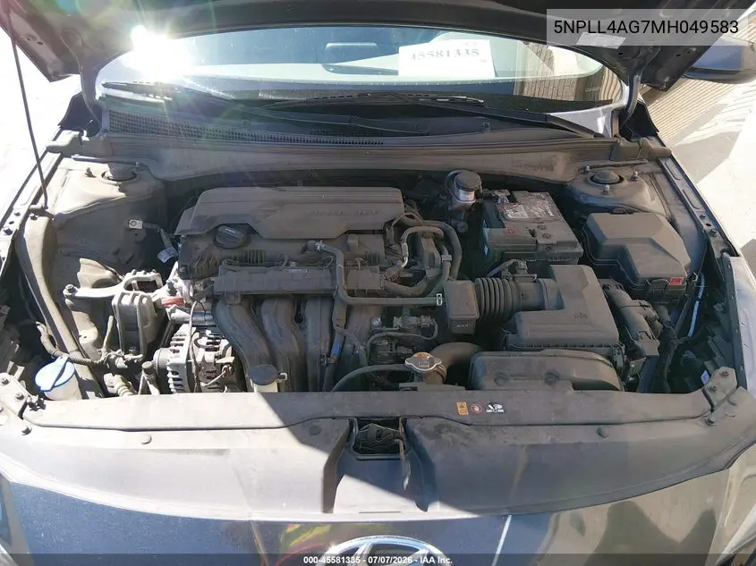 2021 Hyundai Elantra Se VIN: 5NPLL4AG7MH049583 Lot: 45581335